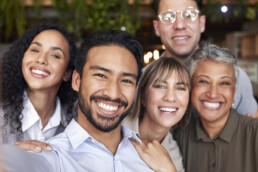 group of diverse people smiling