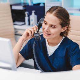medical provider making phone call
