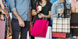 group of consumers shopping