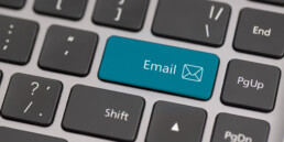 Button with the word email on a keyboard.