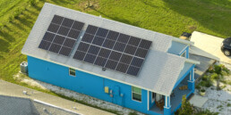 residential house with solar panels